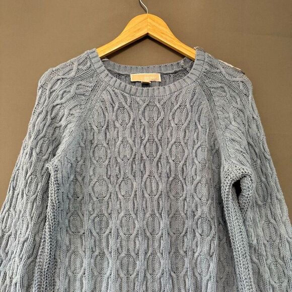 MichaelKors Women’s Blue Knit Sweater Size OX (XL) Cotton Blend Preppy Style - Picture 2 of 12